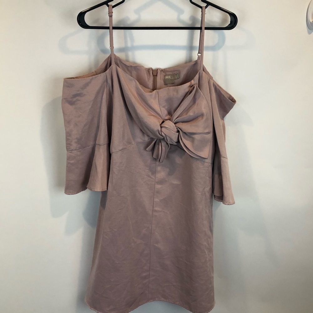 ASOS Off The Shoulder Lavender Mini Dress SZ 14